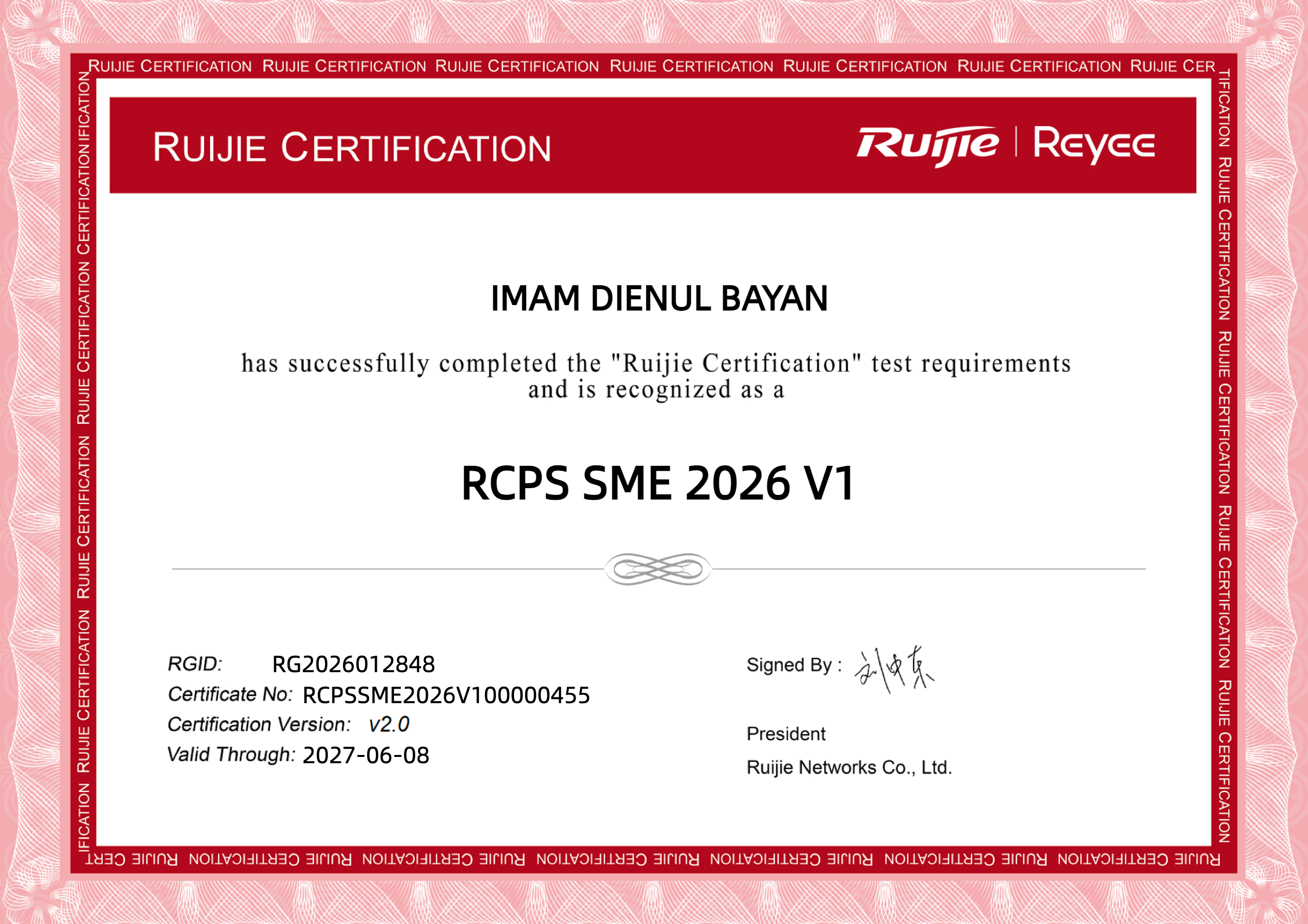 RCPS SME 2026 Certificate